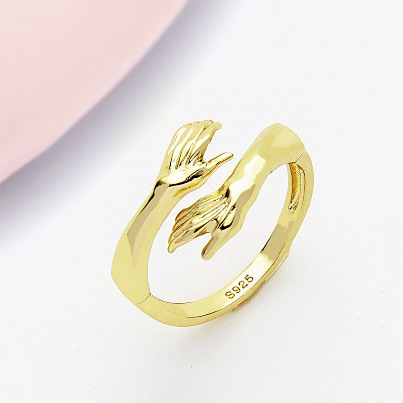 2021 New-Couple Hug Ring Womens Day Gift Friends Mother Sister Girlfriend Gift