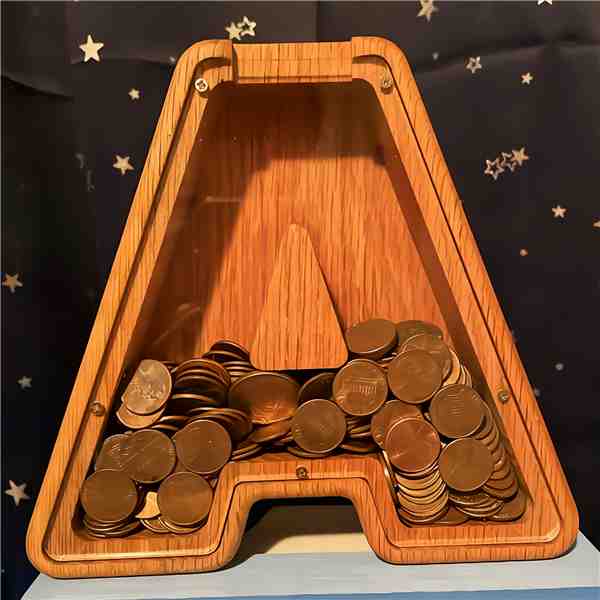 Piggy Bank Wood Gift For Boys and Girls