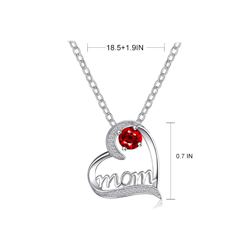 "Mom" Letter Heart Shape Necklace