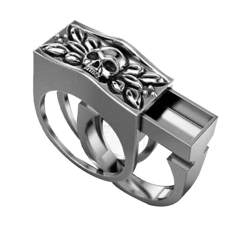 Skull Ring With Hidden Compartment