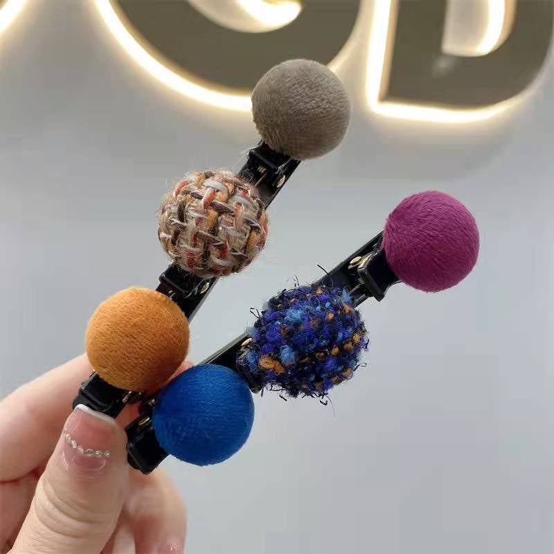 Double-Layer Retro Hairball Hair Clip