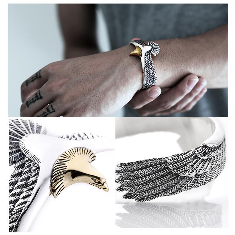 Adjustable Silver eagle bracelet