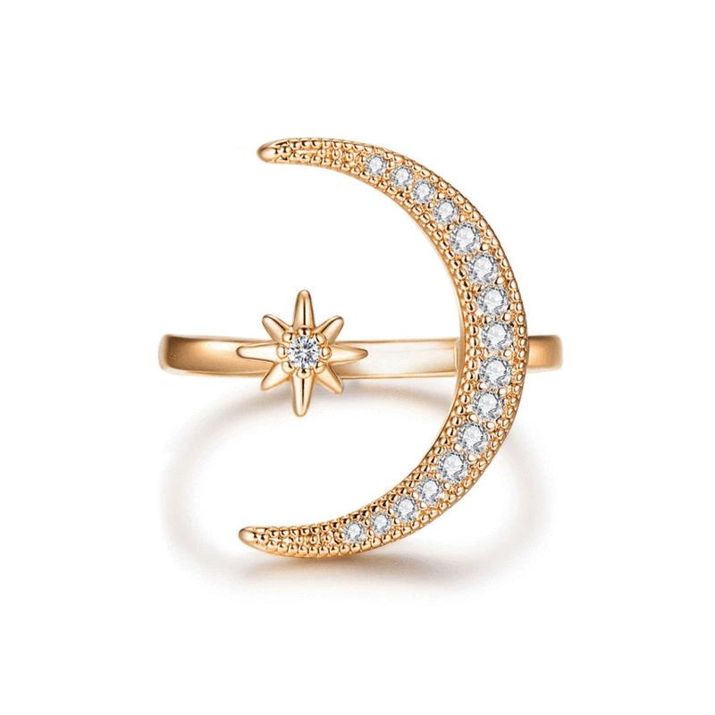 Moon & Star Ring