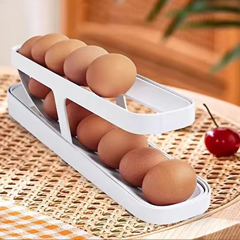 Automatic Scrolling Egg Rack Holder Storage Box