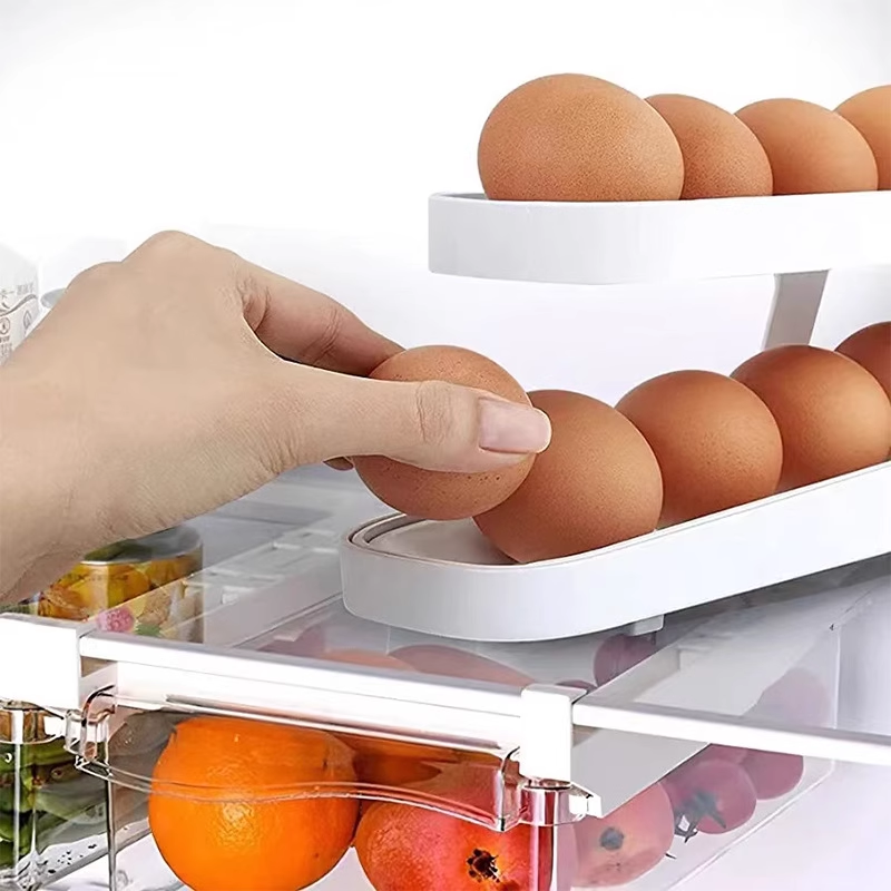 Automatic Scrolling Egg Rack Holder Storage Box