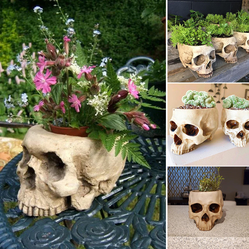 Handmade Skull Flowerpot