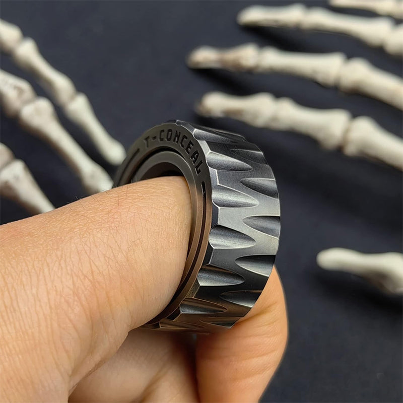 Dual Function Stainless Steel Motorcycle Tire Fidget Ring