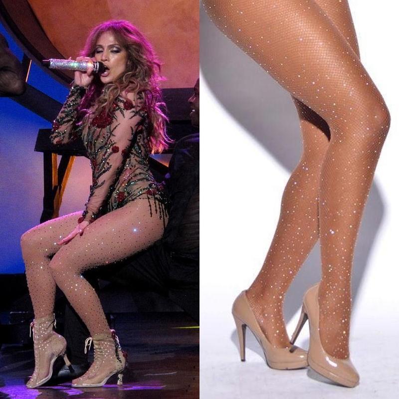 Blingbling Rhinestone Fishnet Stockings