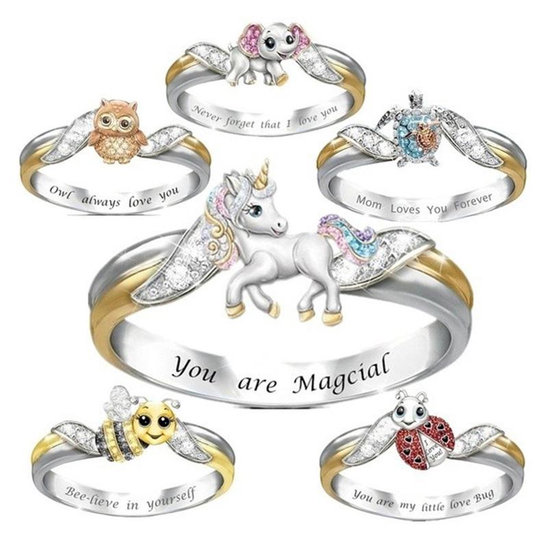 Cute Animal Rings Internal Lettering