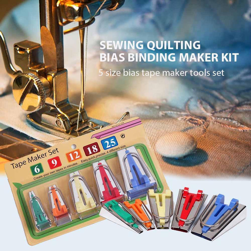 5 Sizes Sewing Bias Tape Maker Set