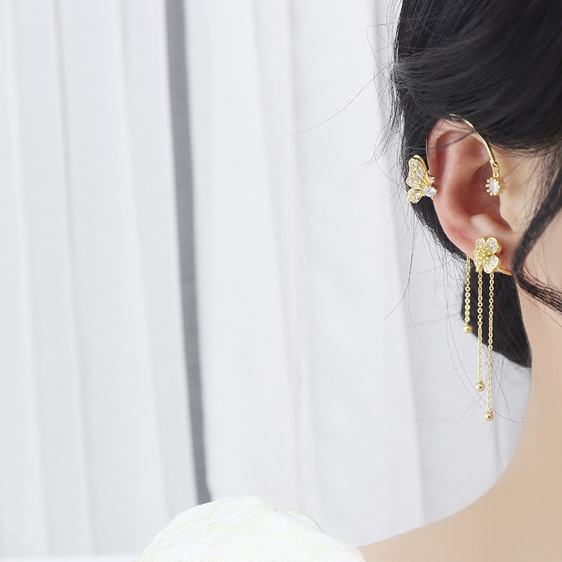 Butterfly Tassel Style Zircon Earrings