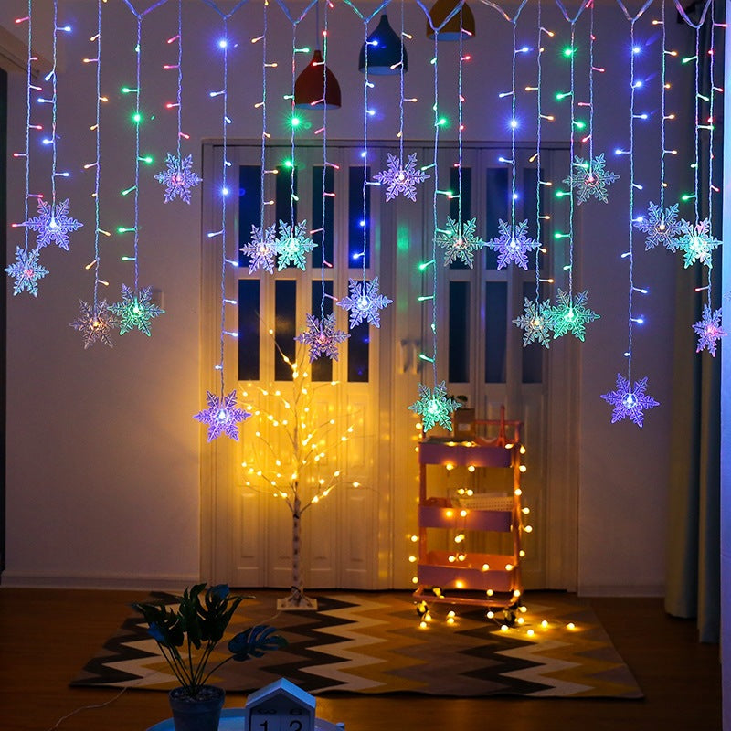 Curtain Snowflake LED String Lights