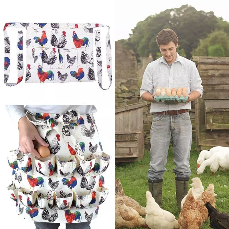 Multi-Pocket Eggs Harvest Working Aprons