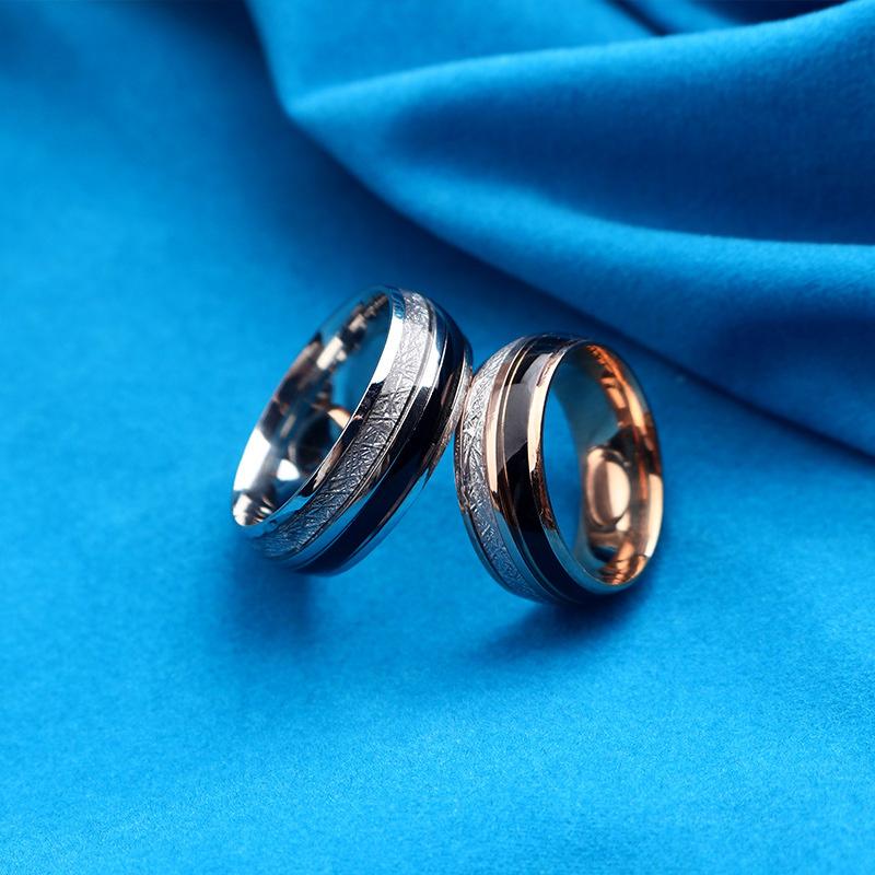 Agate Stainless Steel Ring High Polished Wedding Bands