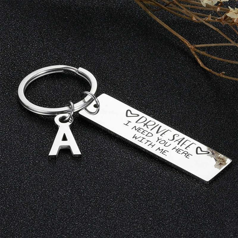 Fashion Keyring Gifts Engraved Drive Safe Keychain