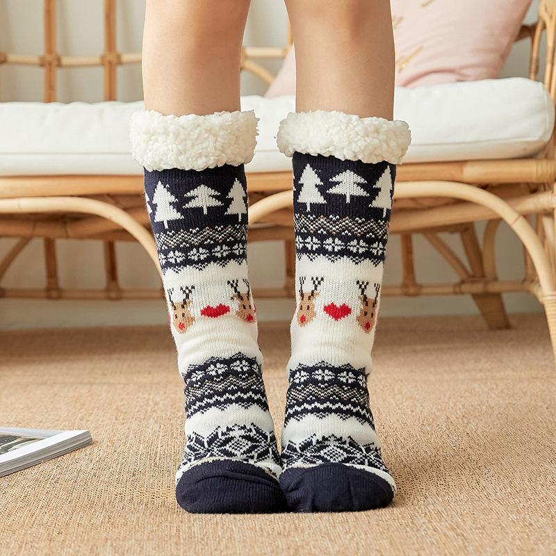 Chunky Printed Christmas Floor Socks