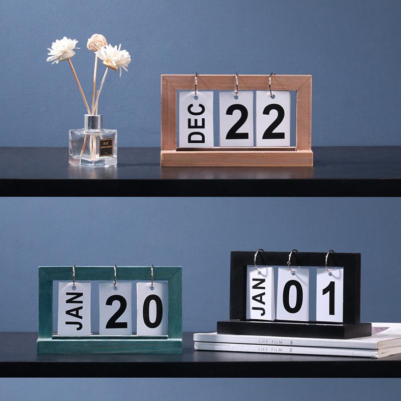 Dutch Teak Wood Calendar