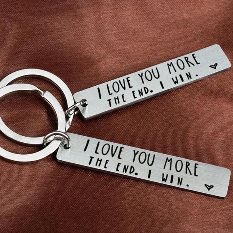 "I Love You More The End I Win"Funny Christmas Gift Keychain🎁-- A personalised gift for him/her💖