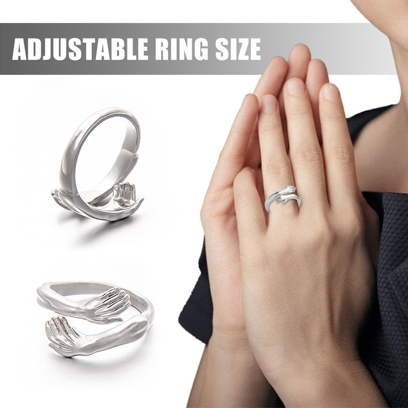 2021 New-Couple Hug Ring Womens Day Gift Friends Mother Sister Girlfriend Gift