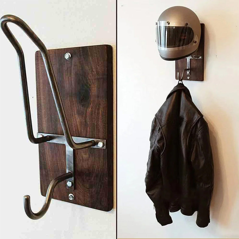 Wooden Motorcycle Helmet Wall Mount