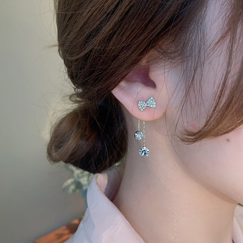 French Bow Full Diamond Earrings