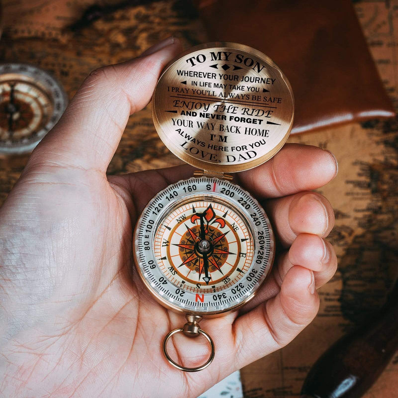 Dad To Son -Enjoy The Lettering Ride Compass