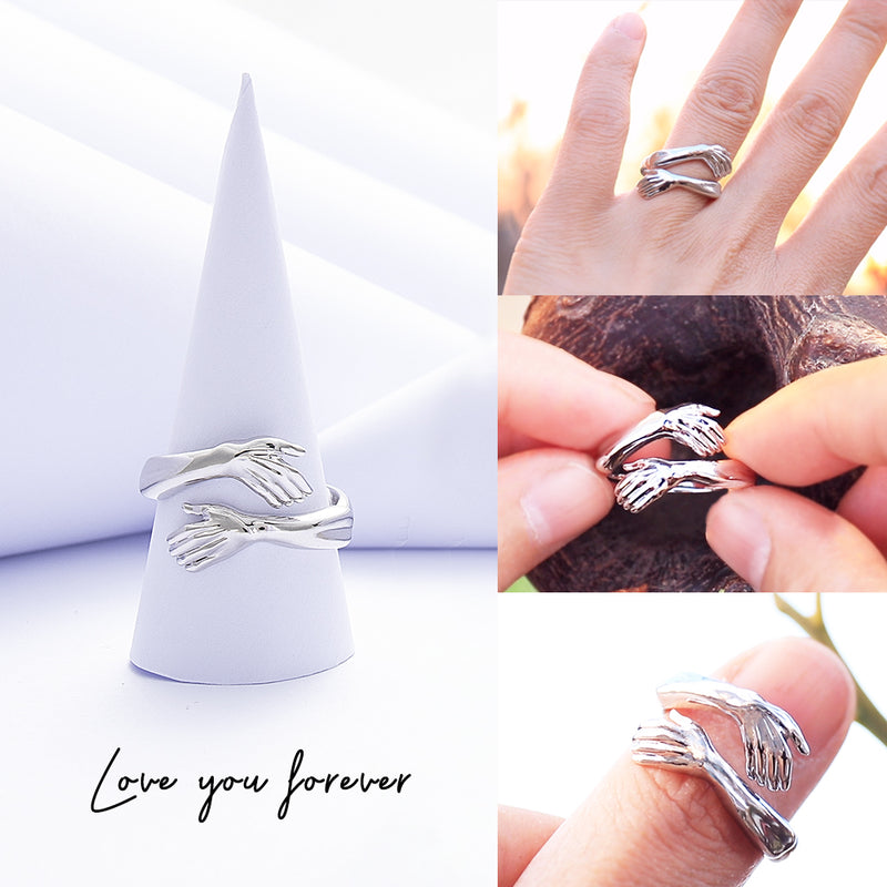 2021 New-Couple Hug Ring Womens Day Gift Friends Mother Sister Girlfriend Gift