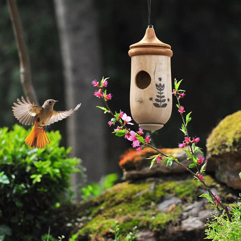 Wooden Hummingbird House - Gift for Natural Lovers