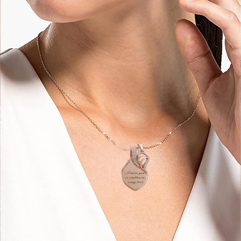 Angel Wing Teardrop Necklace