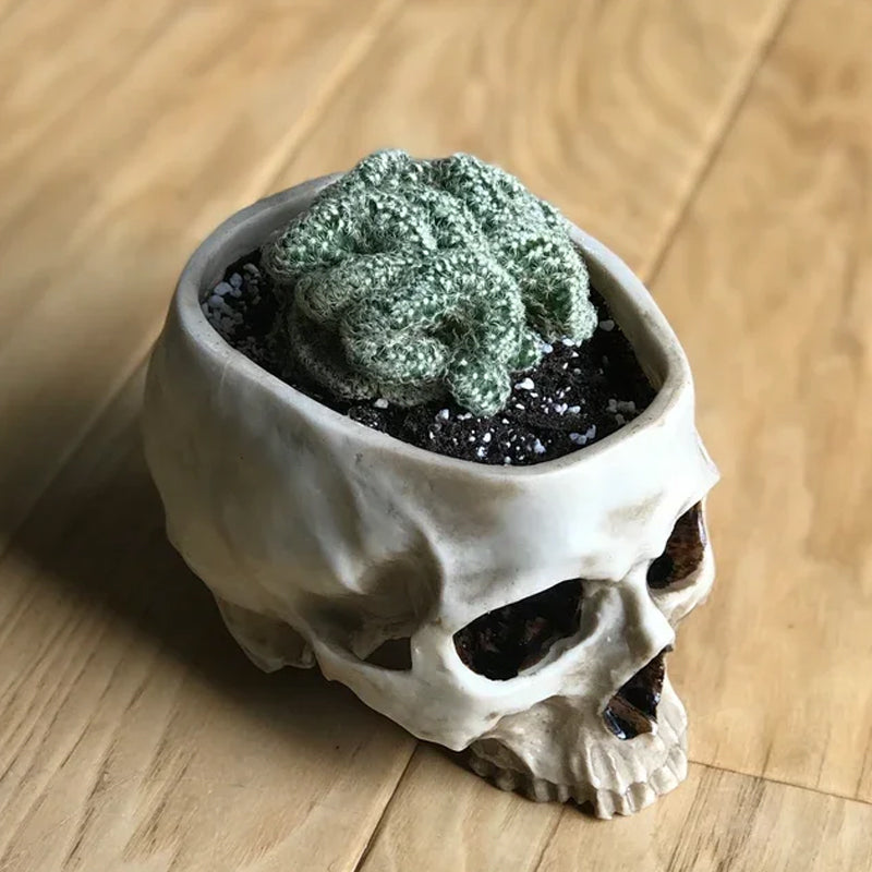 Handmade Skull Flowerpot