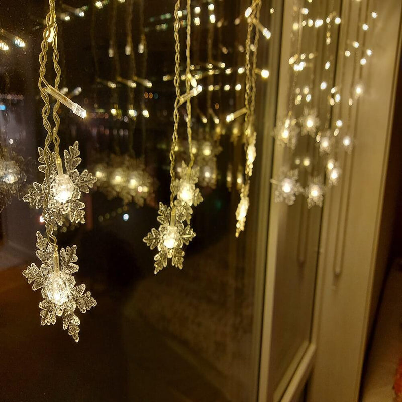 Curtain Snowflake LED String Lights