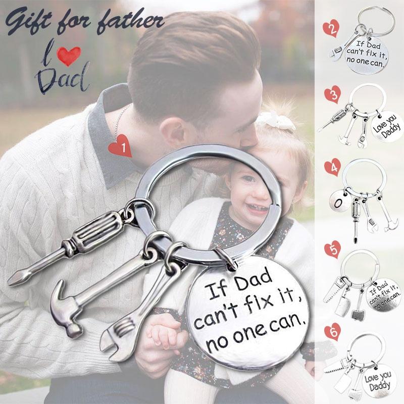 If Dad Can't fix it no one can Wrench Hammer Charm Keychian For Dad