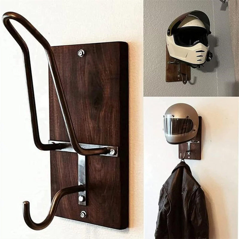 Wooden Motorcycle Helmet Wall Mount
