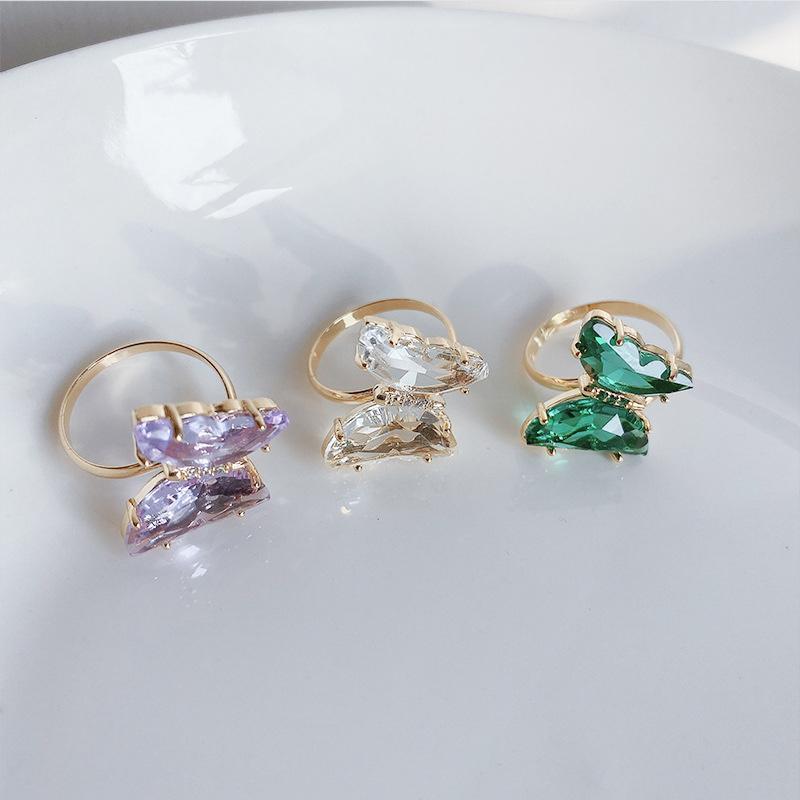 Cry/stal Butterfly Rings for Women