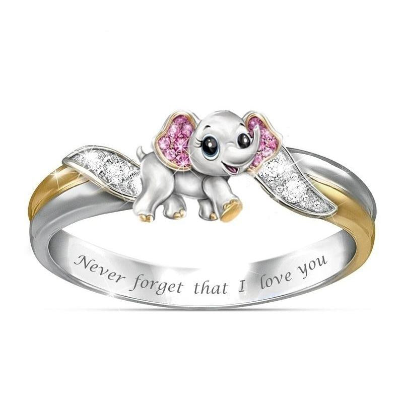 Cute Animal Rings Internal Lettering