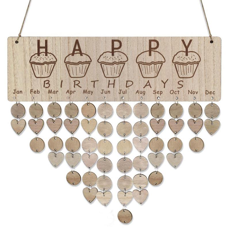 Wooden Anniversary Birthday Calendar Board