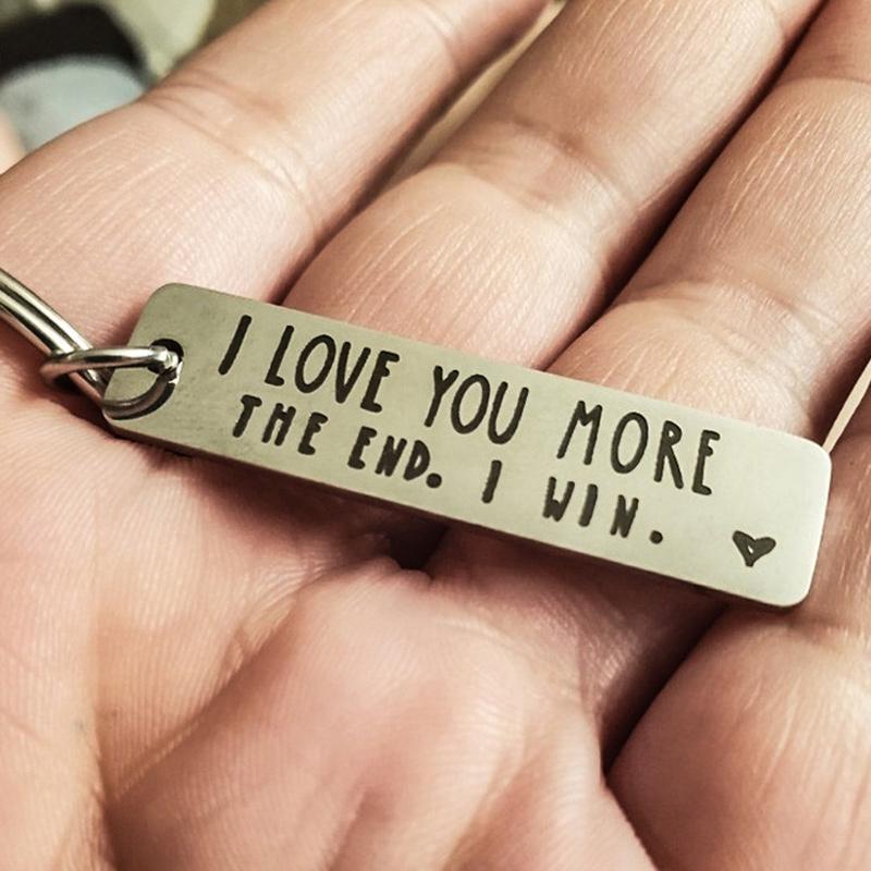 "I Love You More The End I Win"Funny Christmas Gift Keychain🎁-- A personalised gift for him/her💖