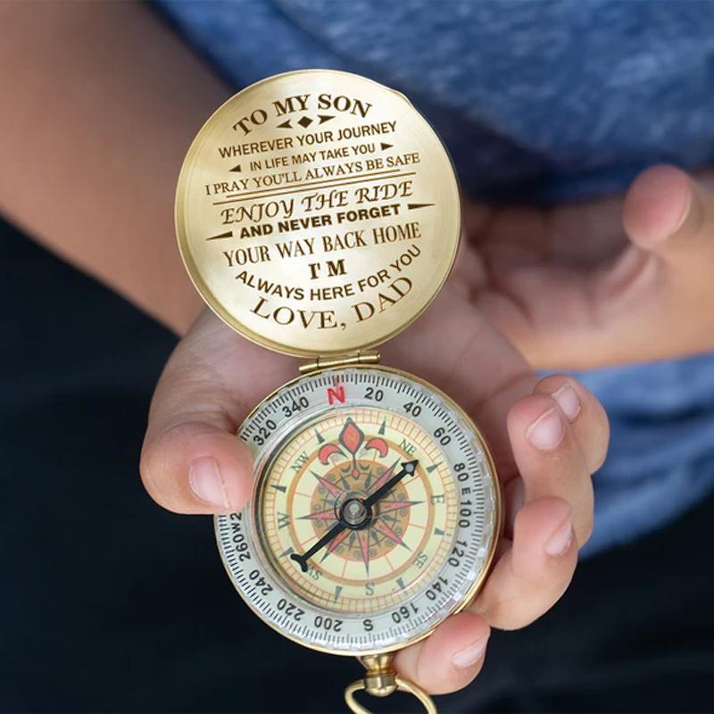 Dad To Son -Enjoy The Lettering Ride Compass