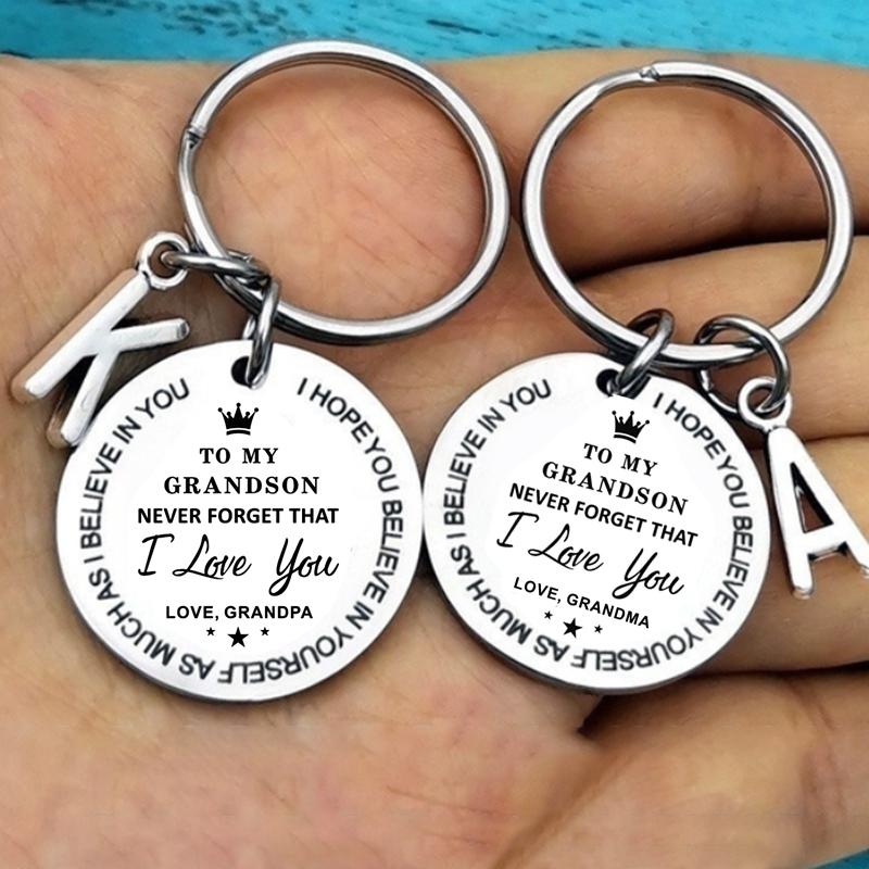 To My Granddaughter and Grandson Keychain