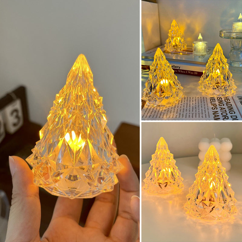 Mini LED Crystal Christmas Tree Night Light