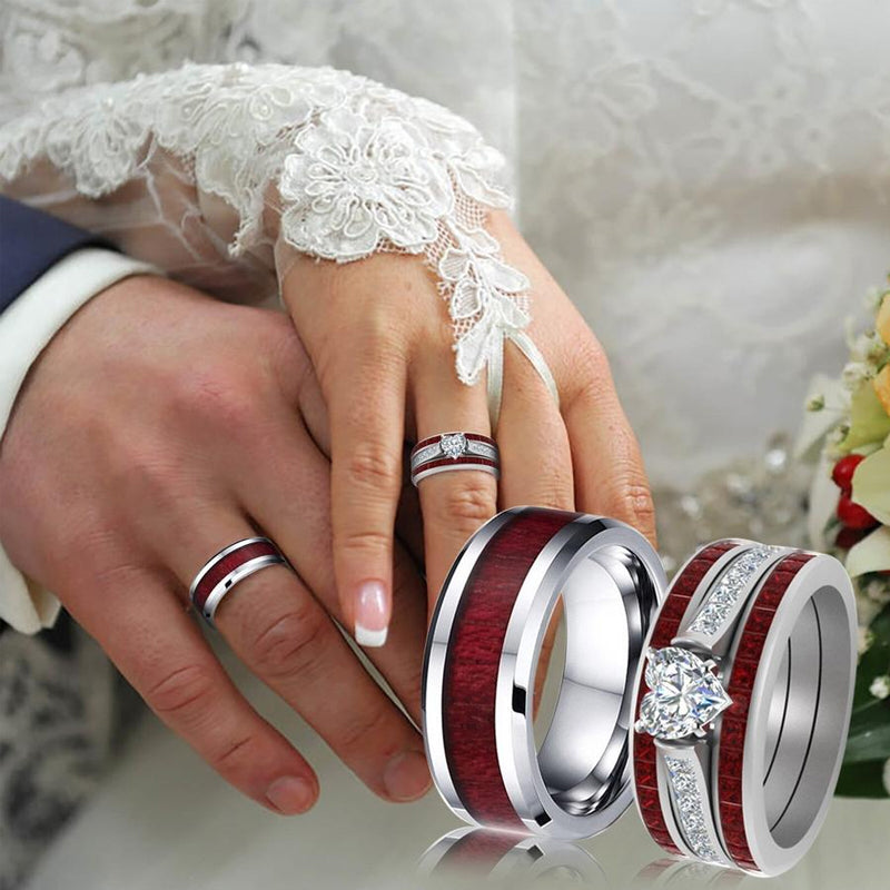 Heart Dia-mond Couple Set Ring