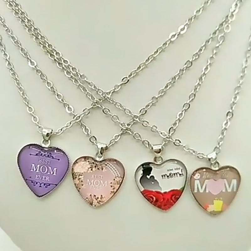 Mom's Love MOM Heart Pendant Necklace