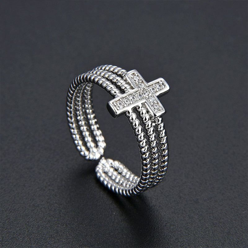 Zircon Cross Ring