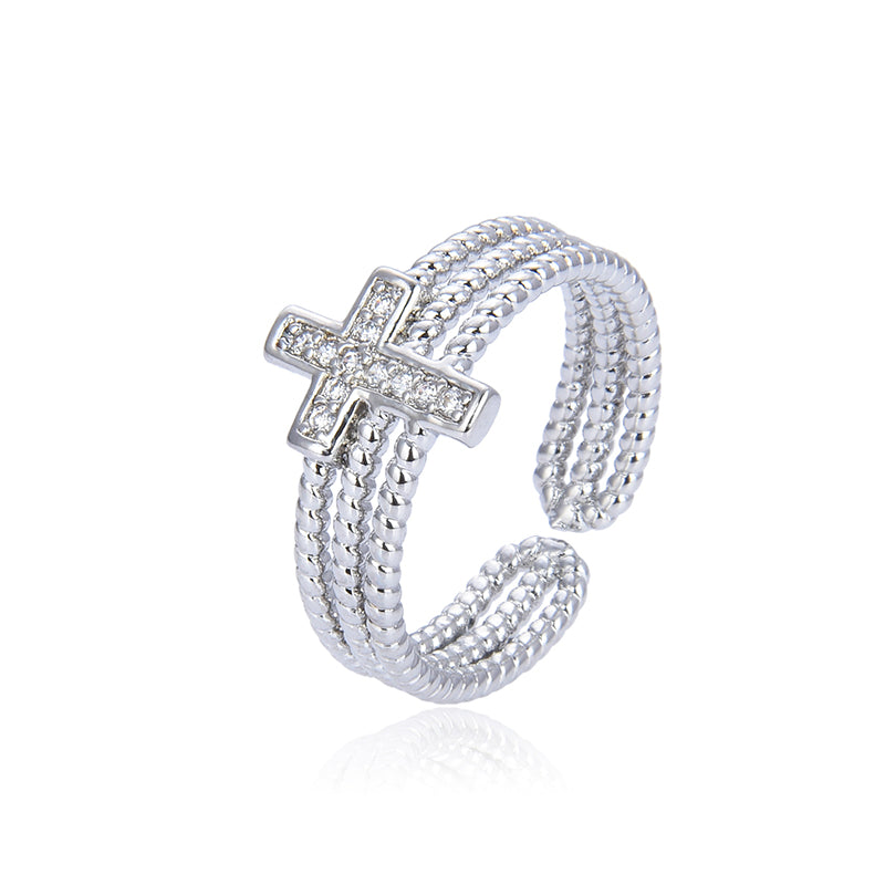 Zircon Cross Ring