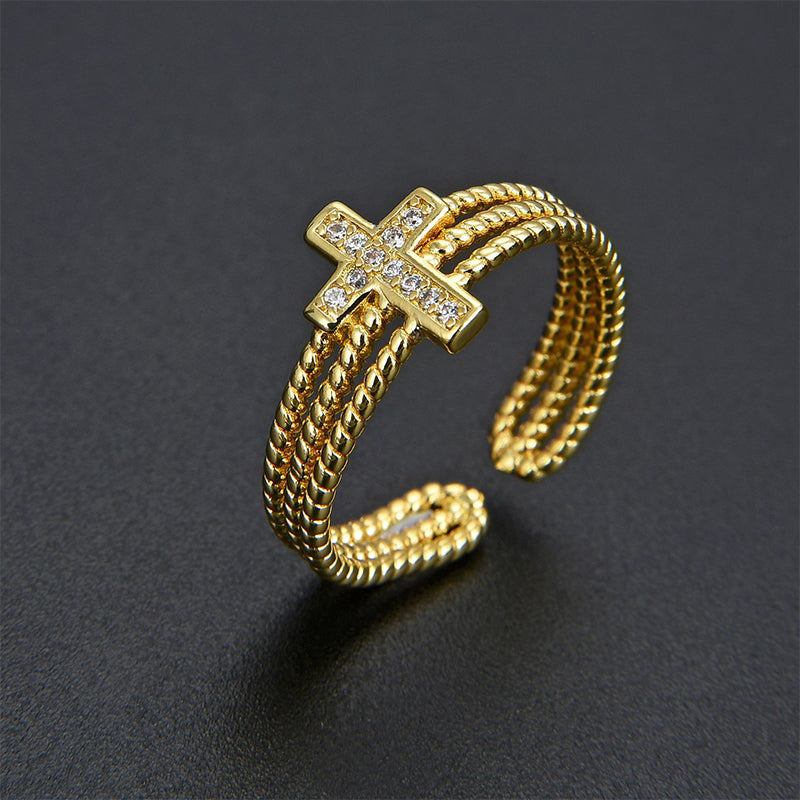 Zircon Cross Ring