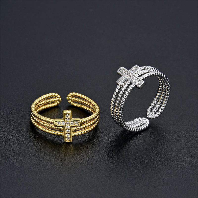 Zircon Cross Ring