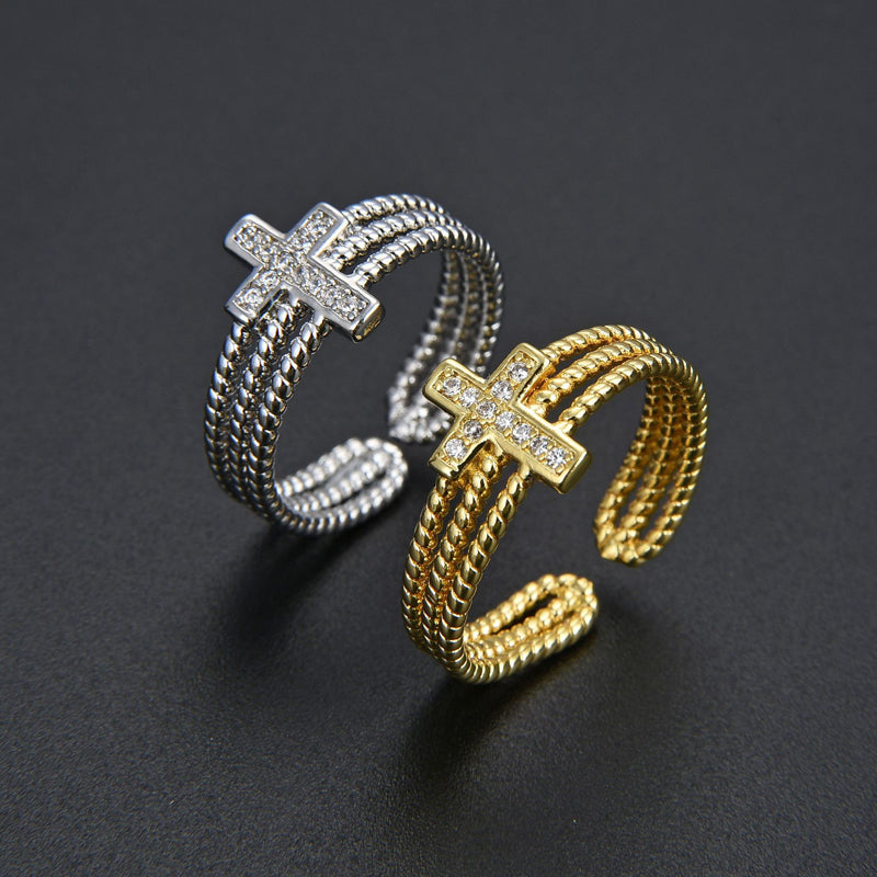 Zircon Cross Ring