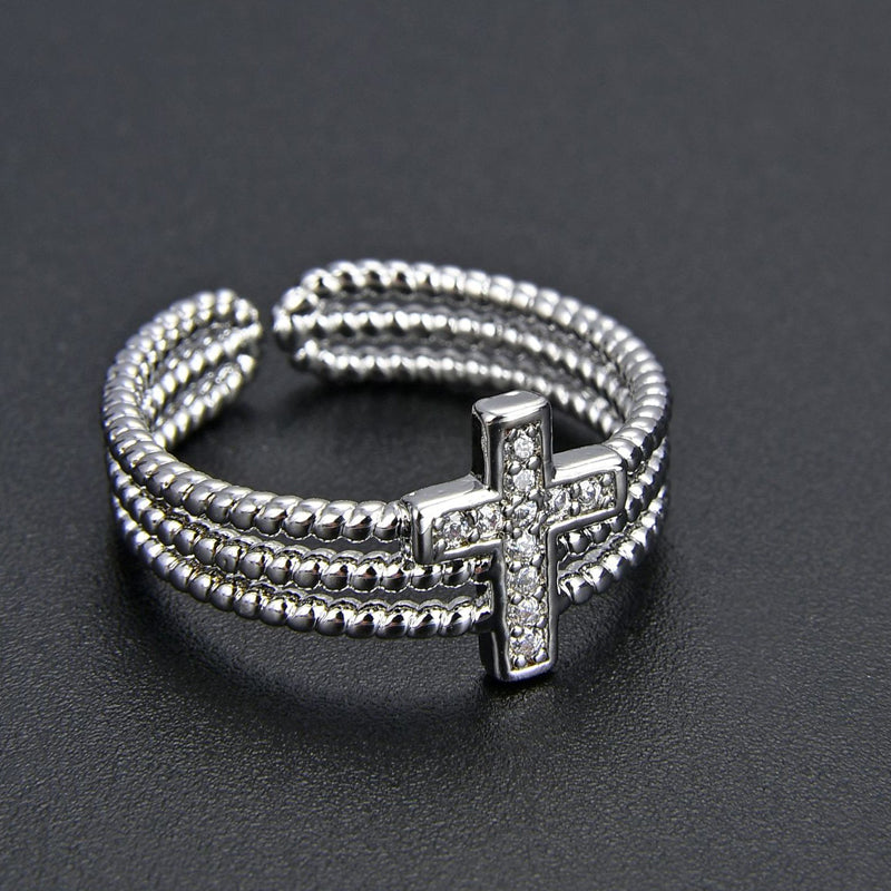 Zircon Cross Ring