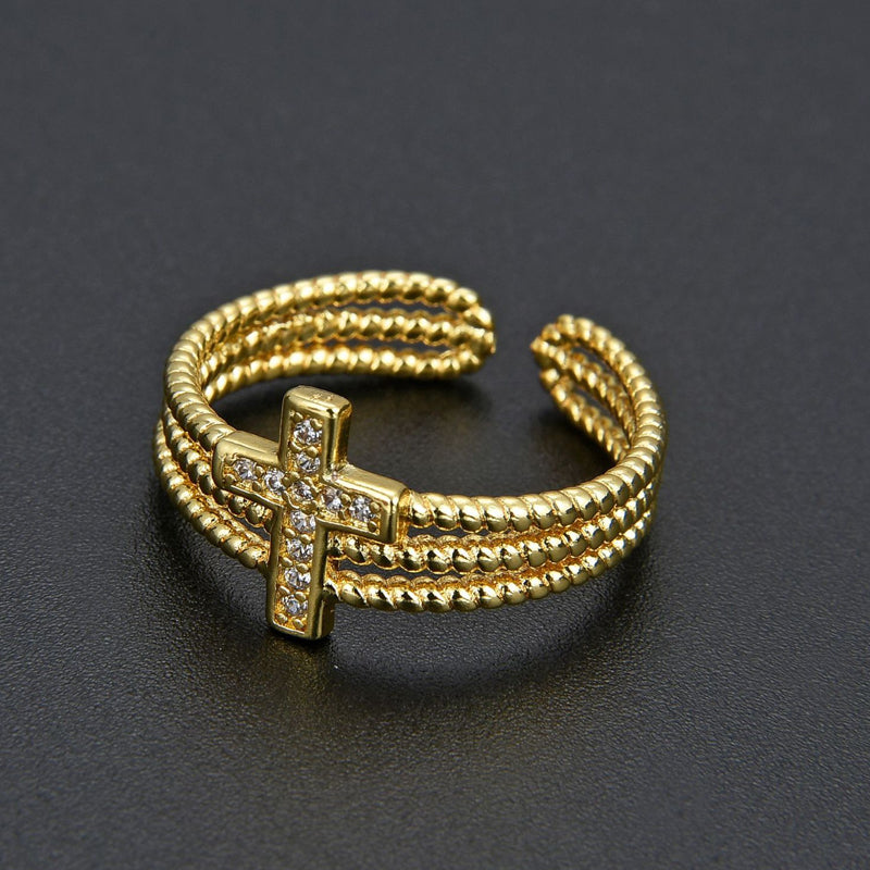 Zircon Cross Ring