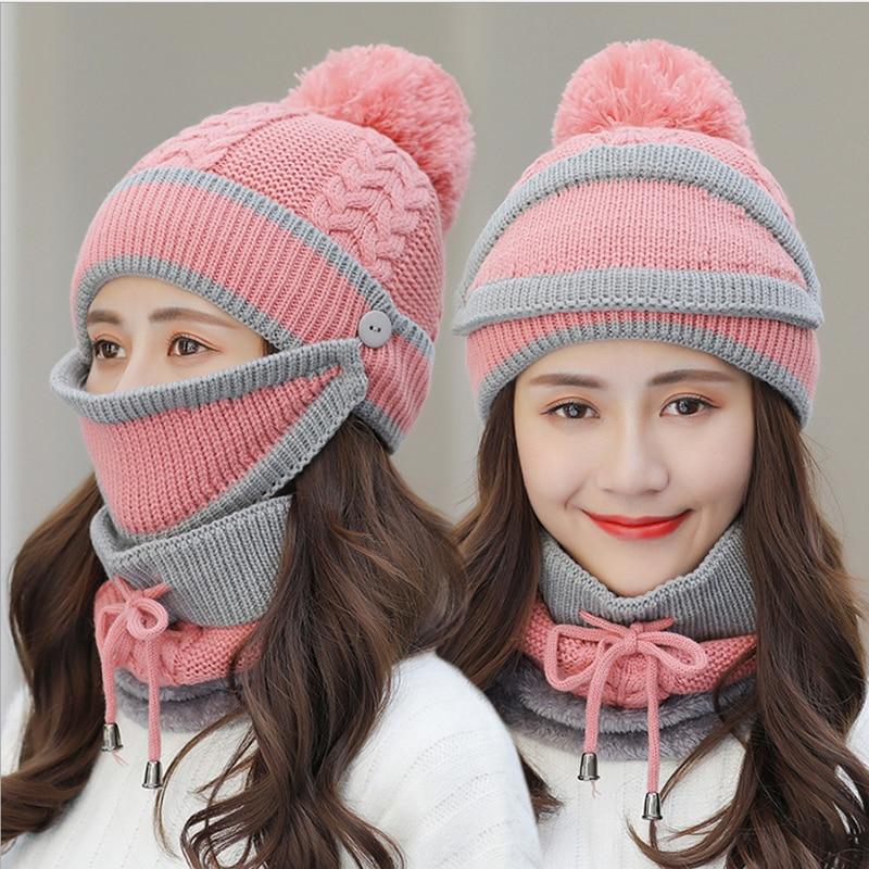 3PCS Women Winter Scarf Set